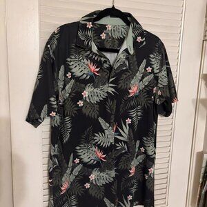 Like New Puma Golf Polo Tropical Floral Black Performance Shirt Men's L